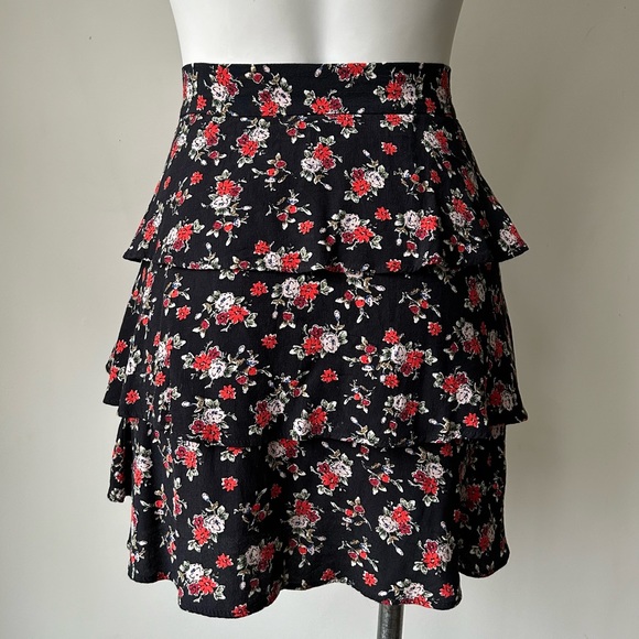 ZARA Floral Ruffle High Waist Mini Skirt - Picture 6 of 7